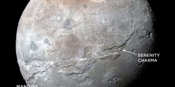 Моделирование проливает свет на происхождение каньонов на спутнике Плутона Хароне