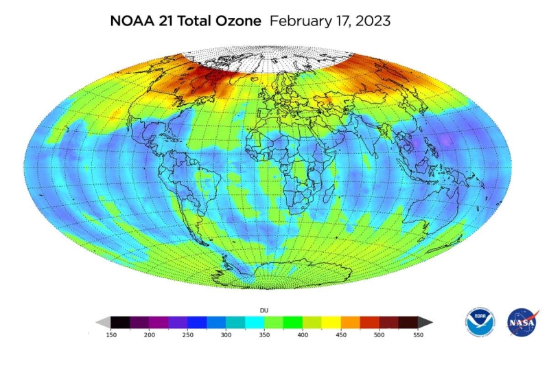 Прибор для измерения озона на спутнике NOAA-21 сделал первое изображение