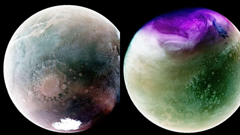 Космический аппарат НАСА MAVEN поражает красочными видами Красной планеты