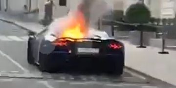 ВИДЕО: в Москве сгорел Lamborghini за 50 млн рублей