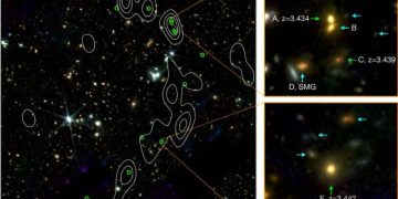 Астрономы обнаружили огромную структуру, состоящую из 20 массивных галактик