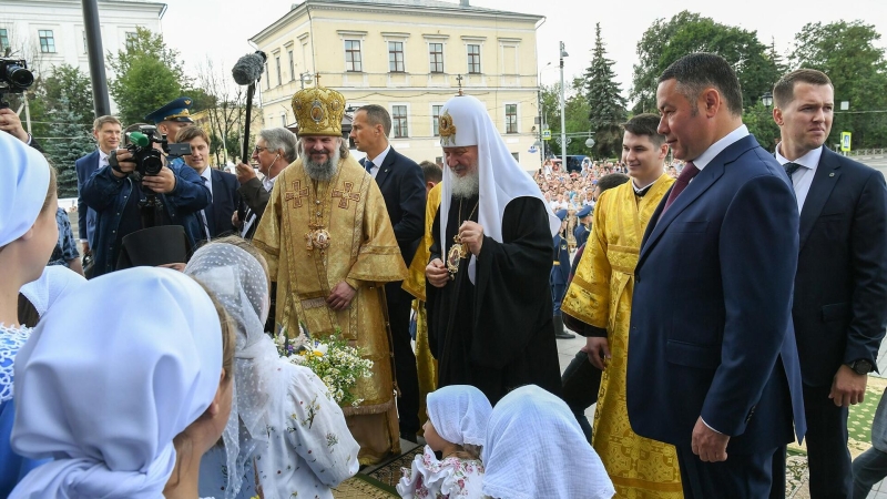 Патриарх Кирилл освятил Спасо-Преображенский кафедральный собор в Твери